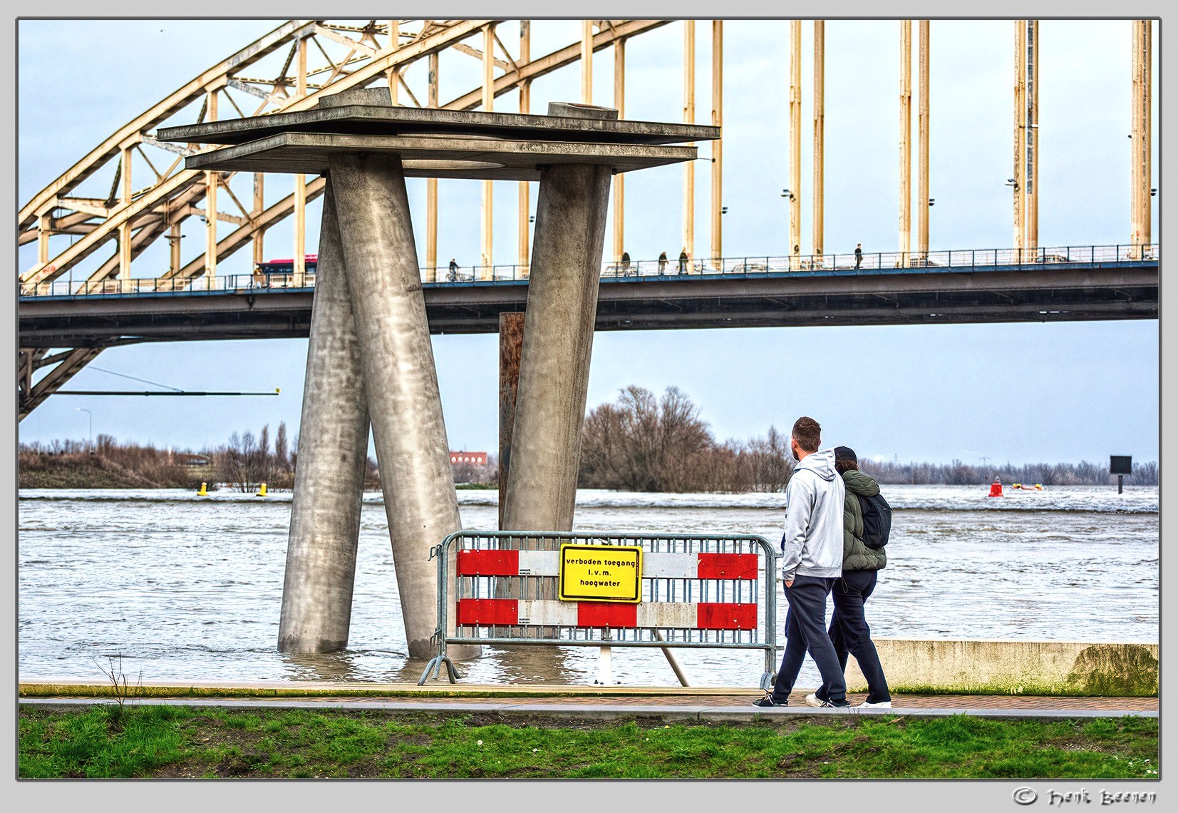 Hoog water in Nijmegen januari 2025