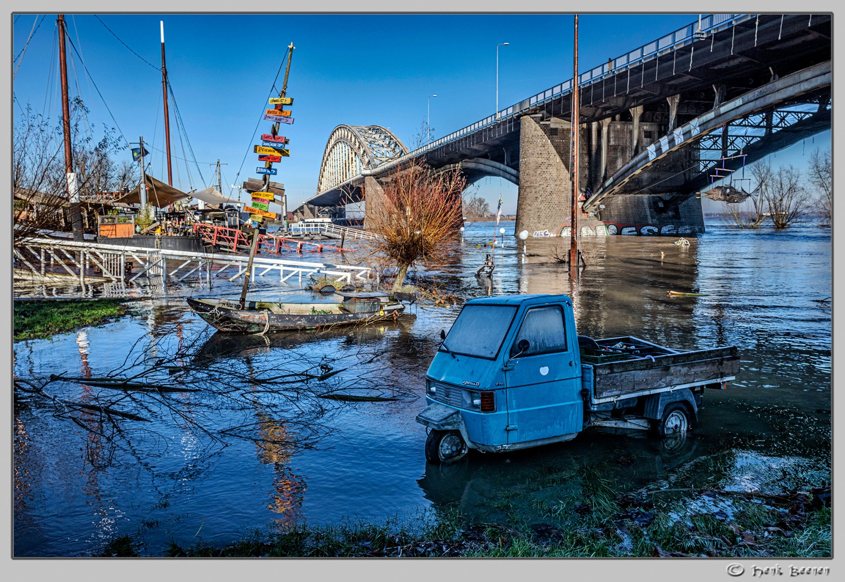Hoog water in Nijmegen januari 2025