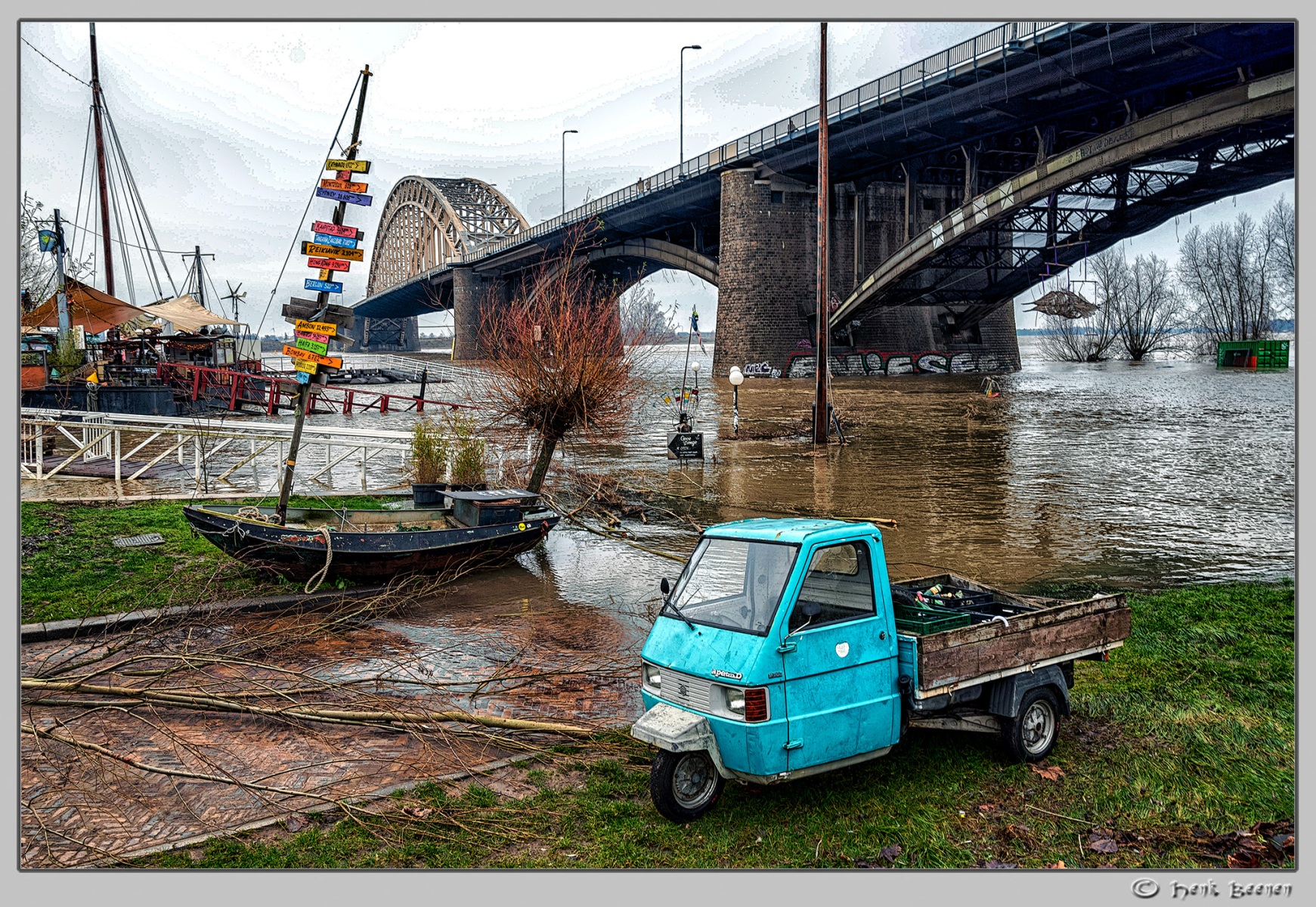 Hoog water in Nijmegen januari 2025