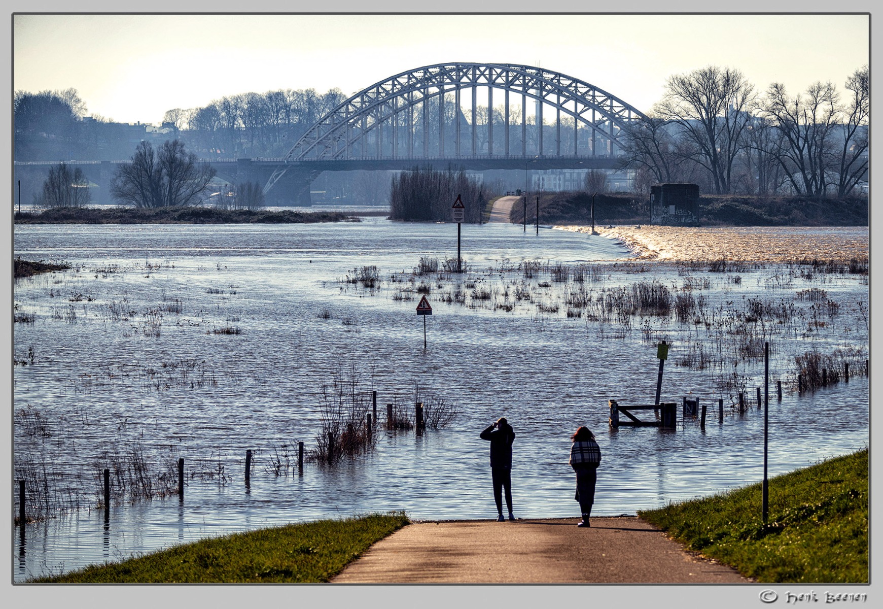 Hoog water in Nijmegen januari 2025