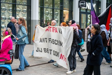 Anti Fascisme demonstratie in Nijmegen 2025