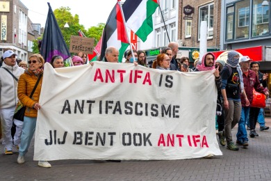 Anti Fascisme demonstratie in Nijmegen 2025