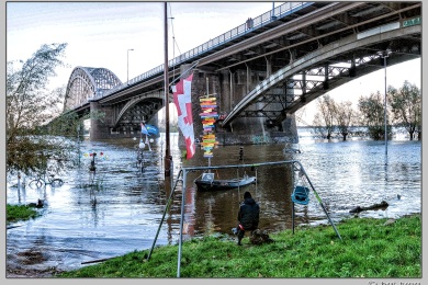 Hoog water in Nijmegen januari 2025