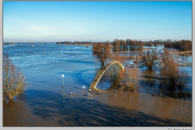 Hoog water in Nijmegen januari 2025