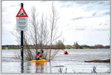 Hoog water in Nijmegen januari 2025