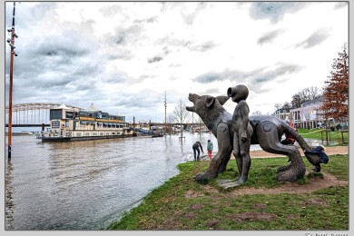 Hoog water in Nijmegen januari 2025